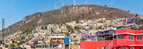Wide Panoramic view of Tlalnepantla de Baz and Mexico City photo