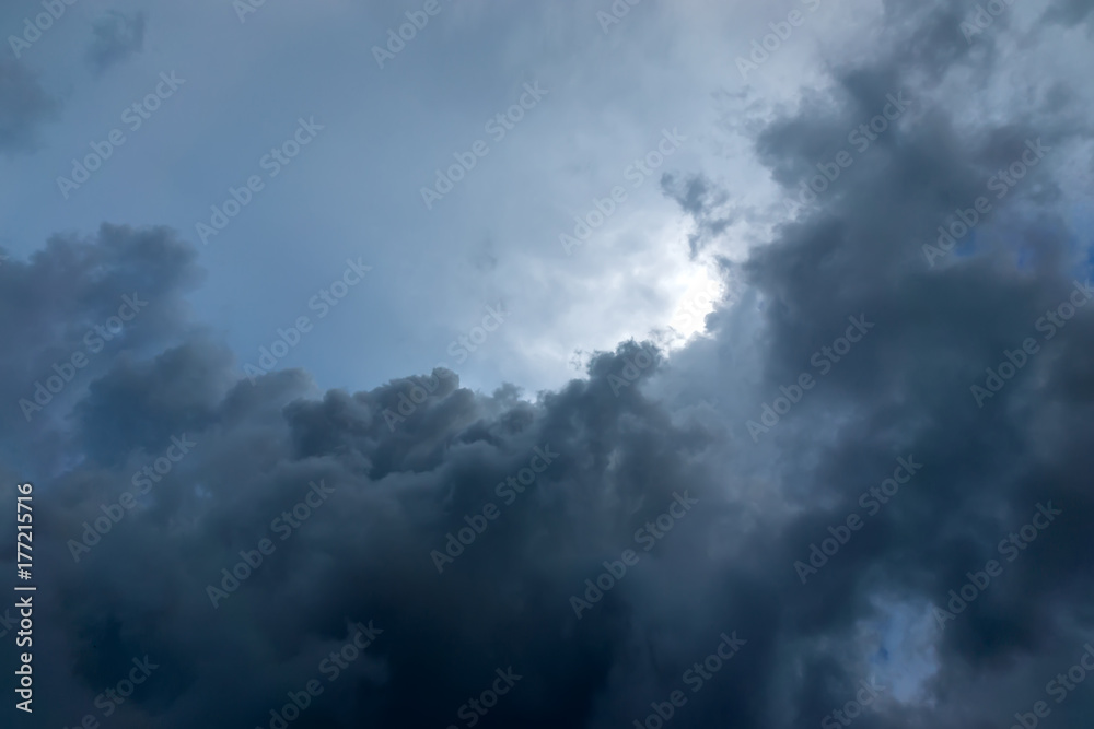 Clouds and rain are falling in the sky. Clouds and rain are falling in the sky.