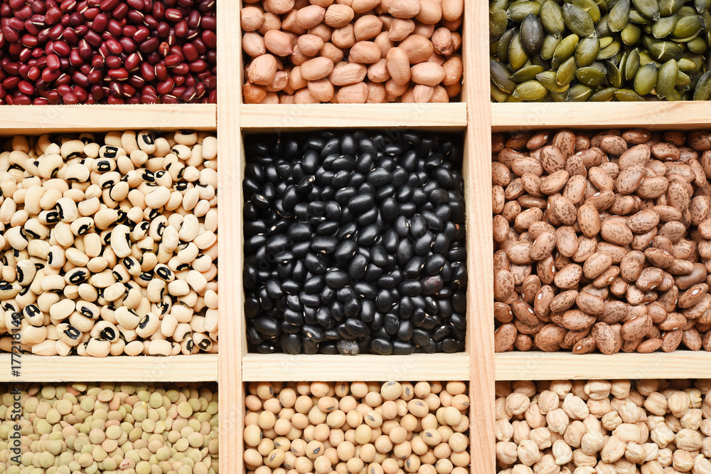 collection of different legumes for background
