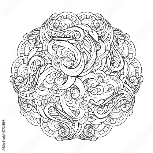 Abstract black and white mandala pattern