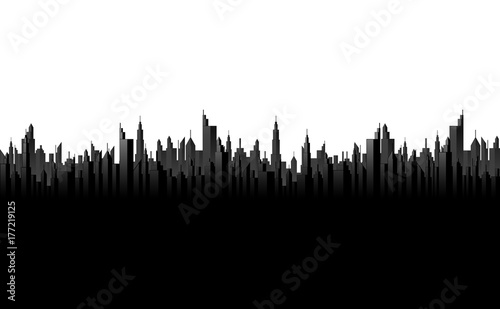 Black cityscape silhouette