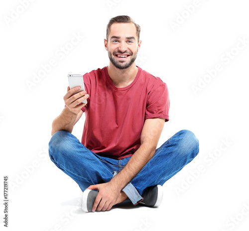 Attractive young man with s...