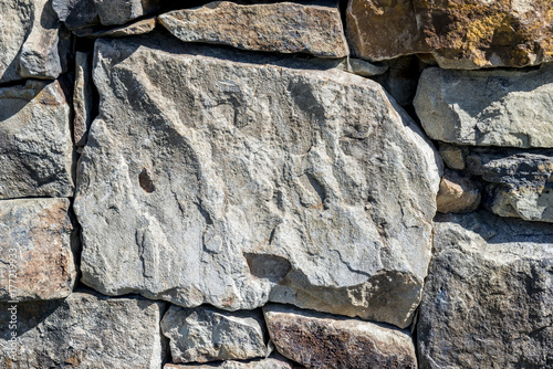 Rock wall various size stones