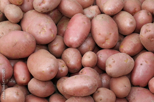 background of many red potatoes a very valuable quality