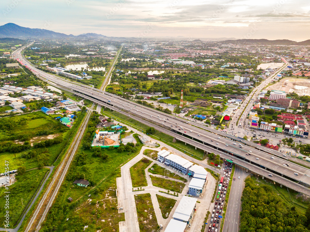 Aerial view of the overpass