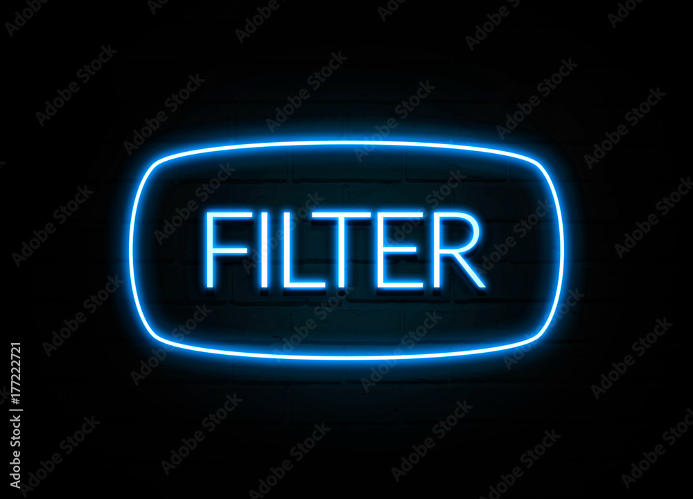Filter  - colorful Neon Sign on brickwall