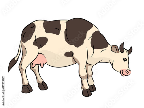 Illustration of Cow Cartoon - Vector Illustration