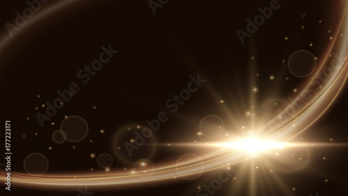 abstract defocused blurred lighting with bokeh dark brown background, blank space for product background