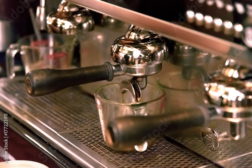 Barista Cafe Making Coffee from coffee machine