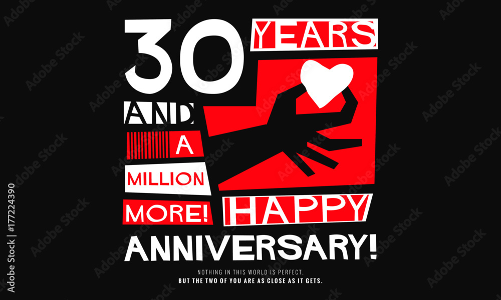 Fototapeta premium 30 Years and a Million More Happy Anniversary (Vector Illustration Concept Design)