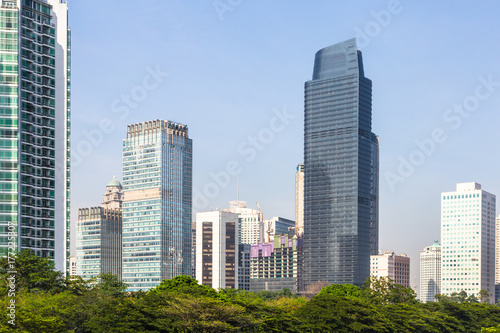 Jakarta business district in Indonesia capital city