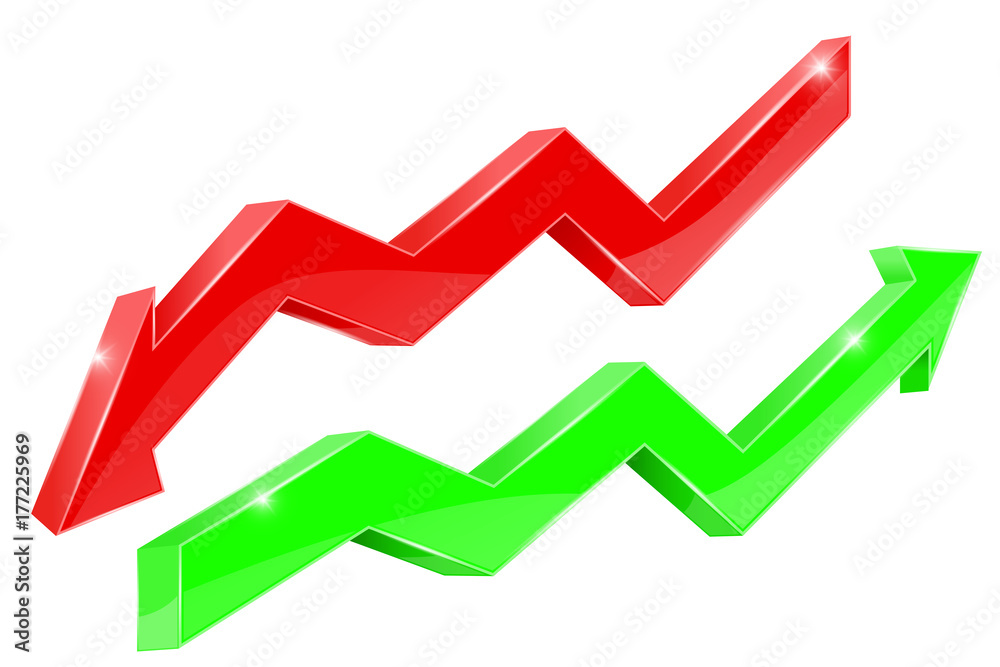 Red and green financial graph Red and green financial graph