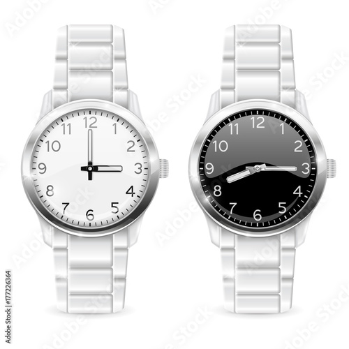 Men watch with metal bracelet