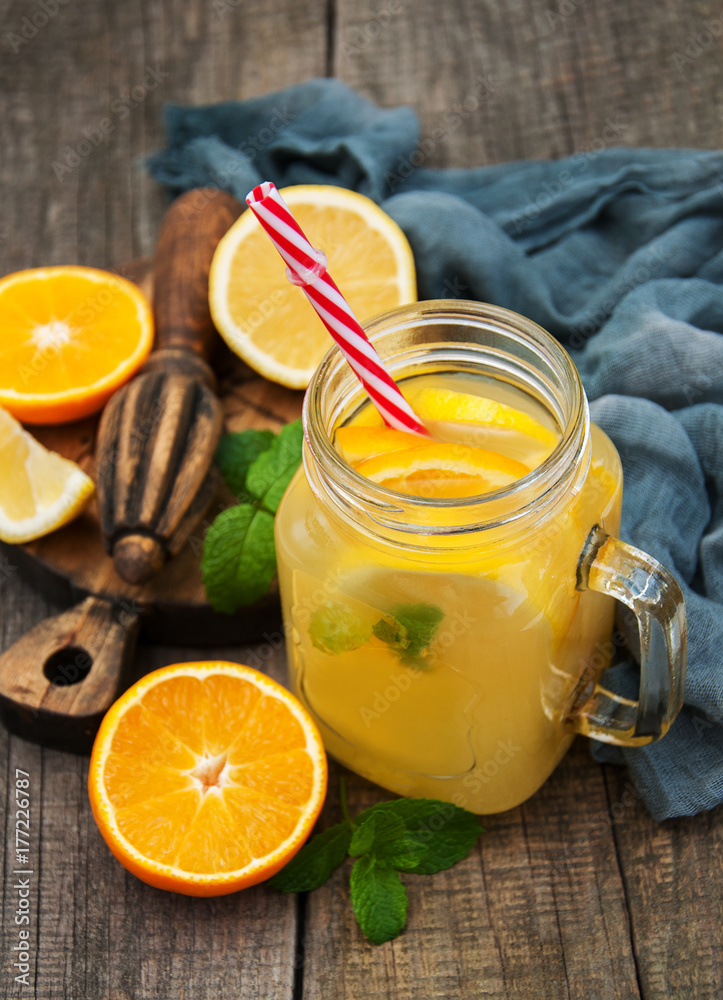 Jar with lemonade Jar with lemonade