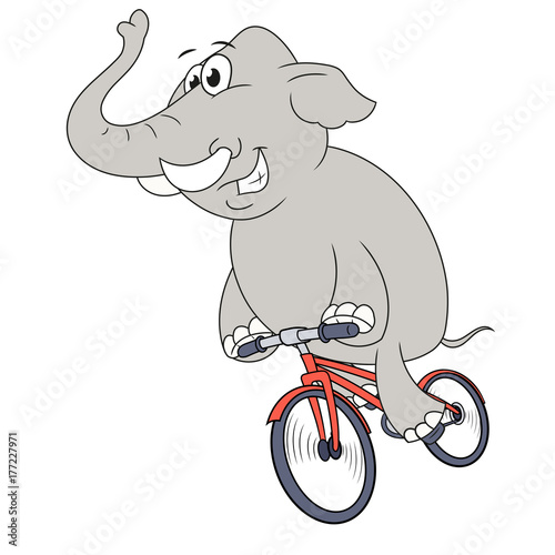 Happy elephant riding bicycle 2