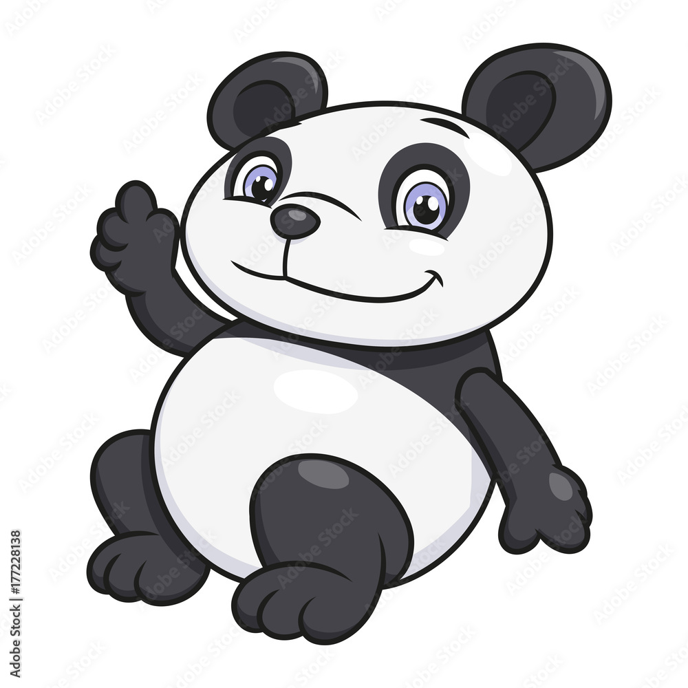 Naklejka premium Panda waving hand