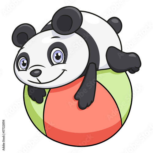Fototapeta Naklejka Na Ścianę i Meble -  Little panda playing ball