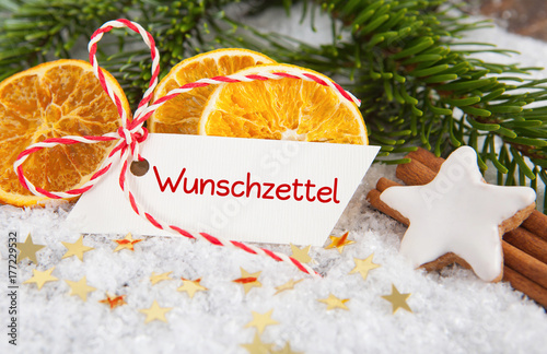 Wunschzettel-Weihnachtlicher Hintergrund photo