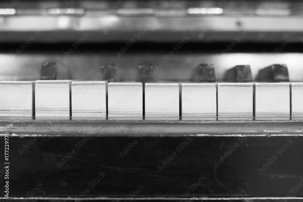 Piano keys viewed from above Piano keys viewed from above
