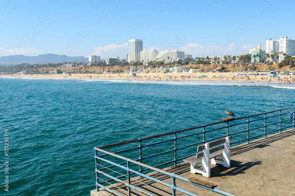 santa monica beach view from pier santa monica beach view from pier