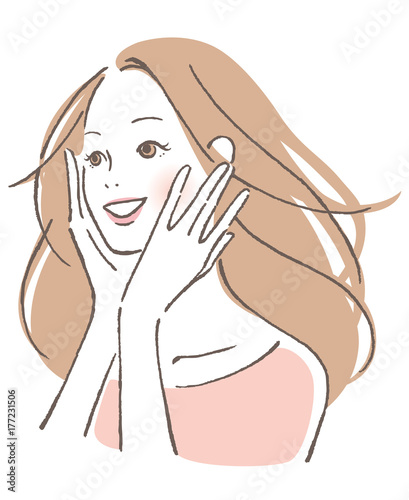女性　微笑み