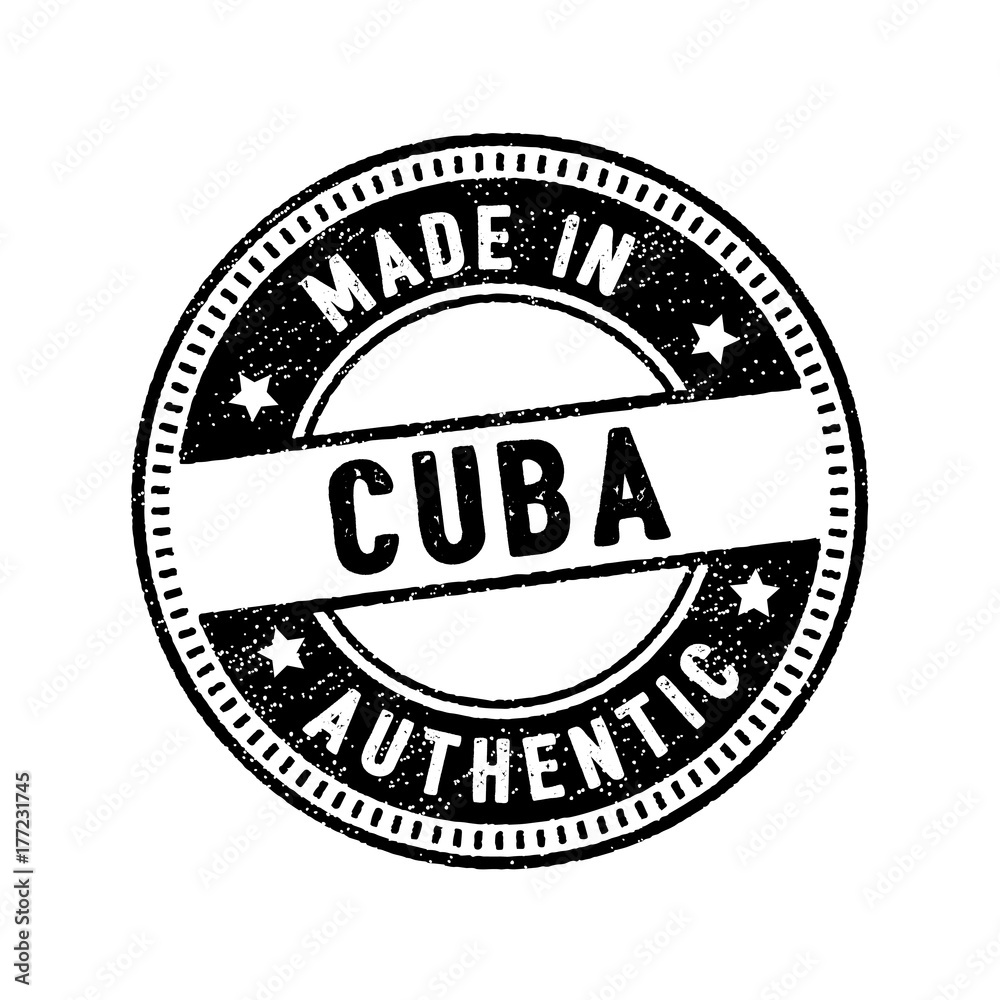 made in cuba authentic circle rubber stamp icon