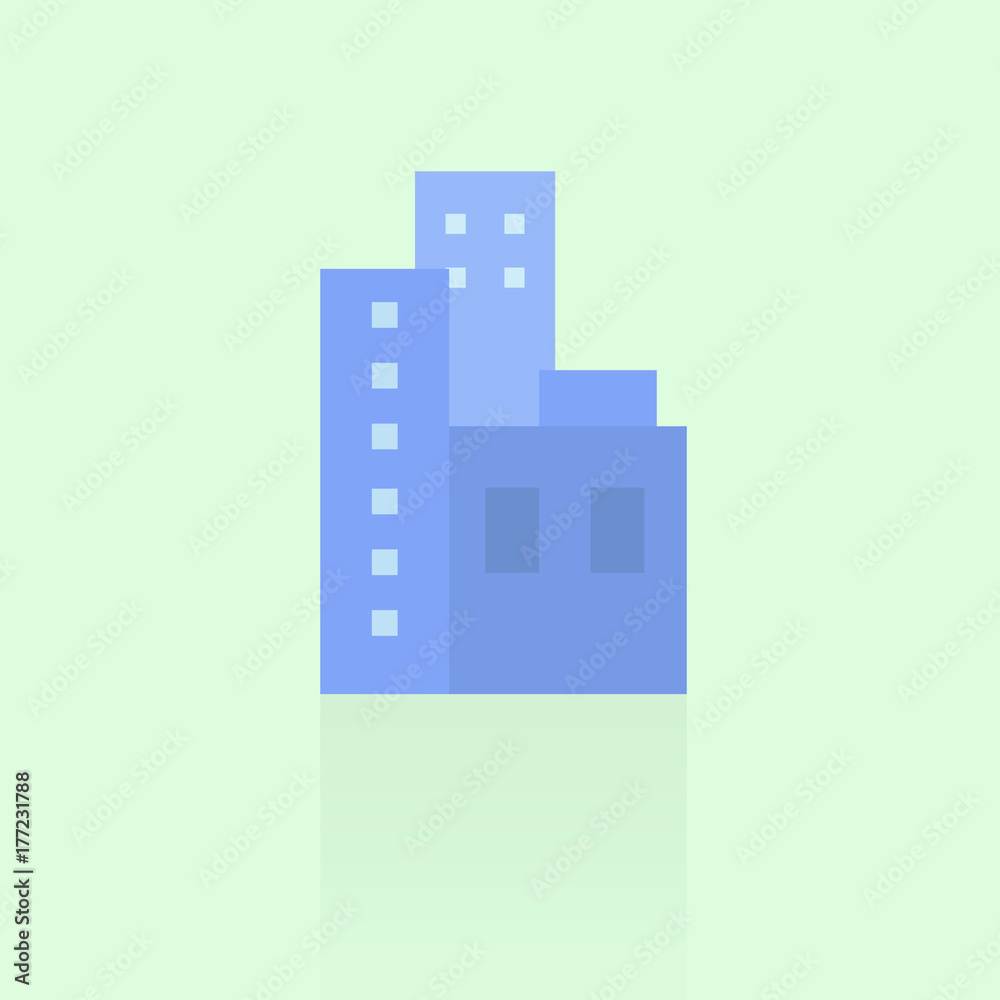 building icon on blue background building icon on blue background