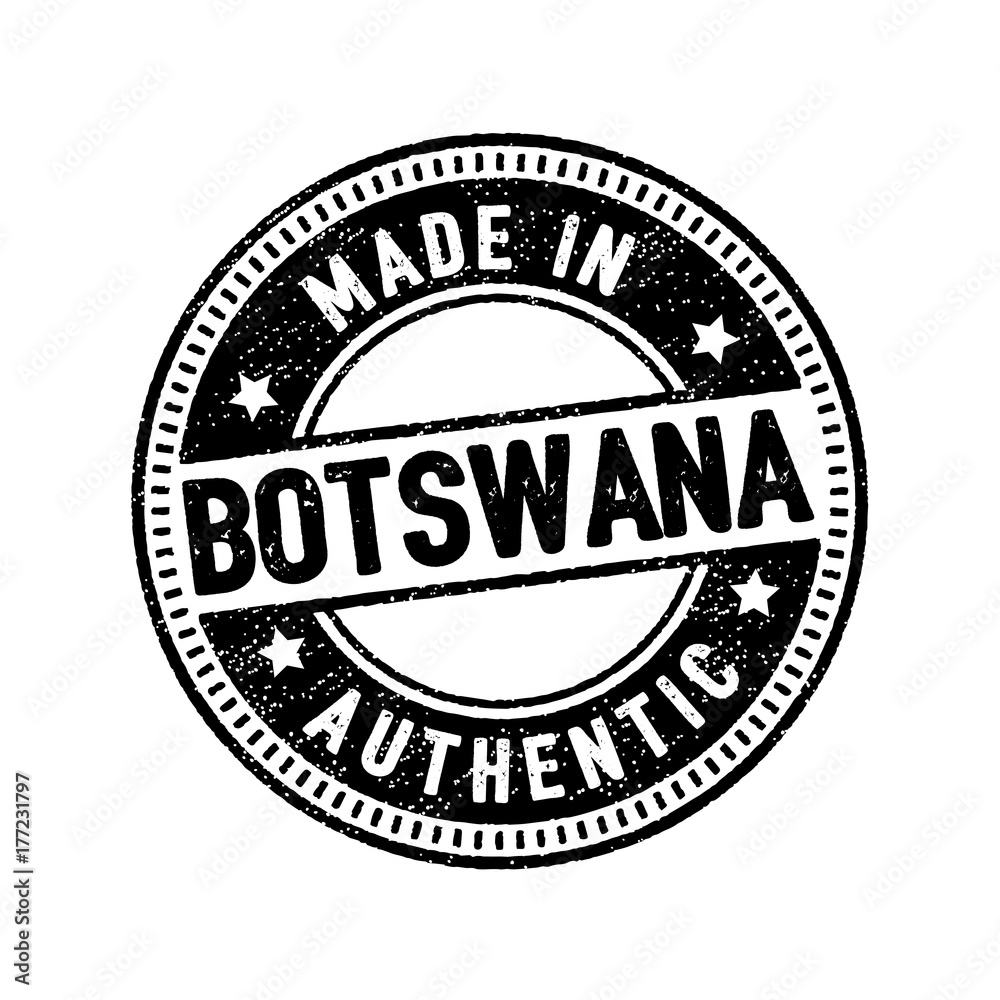 made in botswana authentic circle rubber stamp icon