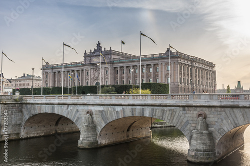 Riksdaghuset i Stockholm sett från Strömgatan photo