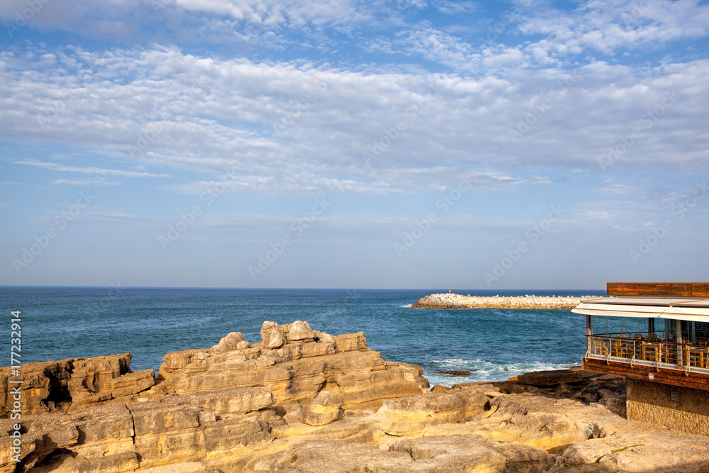 Portuguese Atlantic coast. Beach and rocks of Ericeira