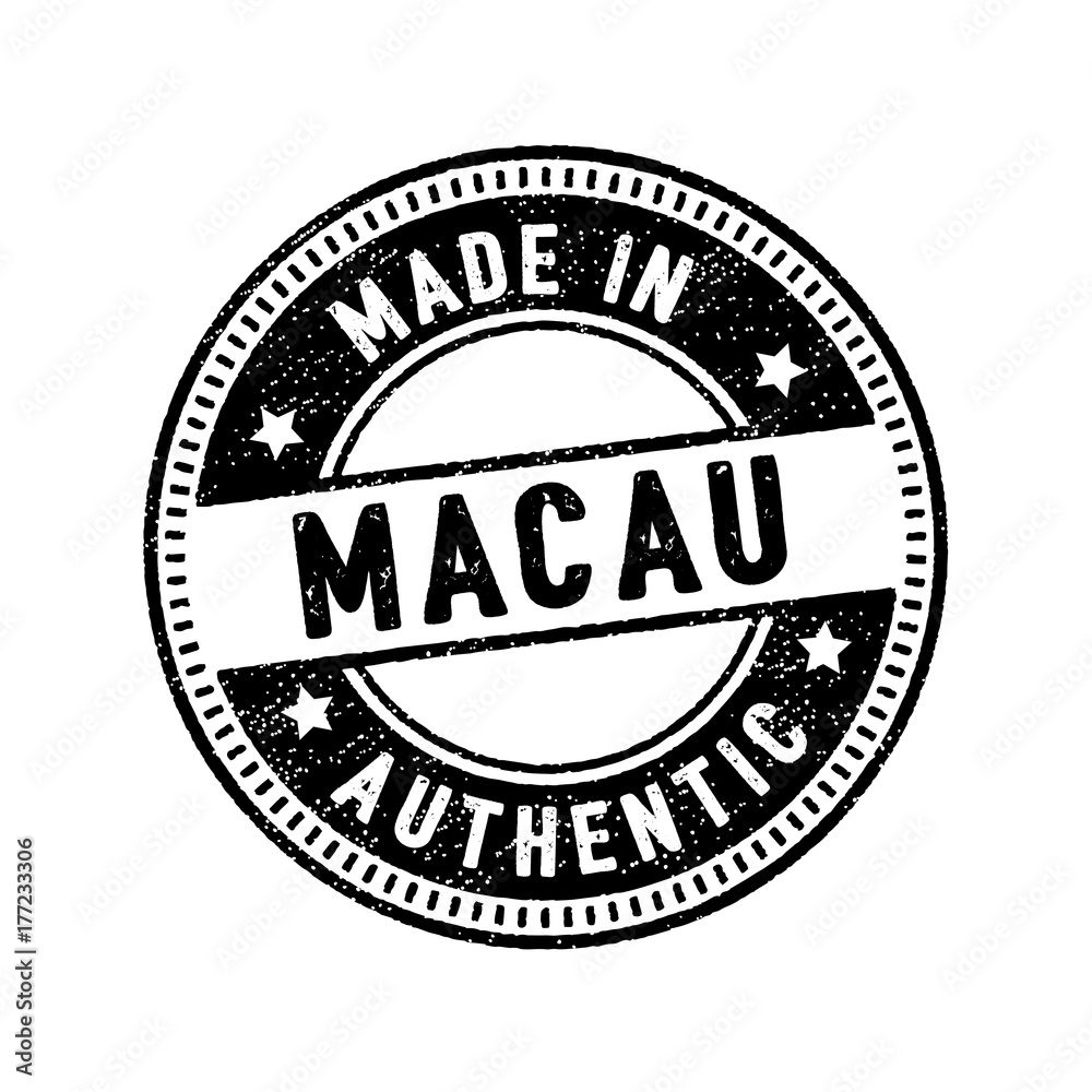 made in macau authentic rubber stamp icon