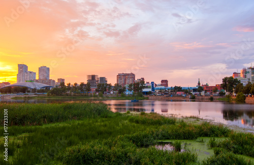 Chelyabinsk city view in sunset, Russia © Onty