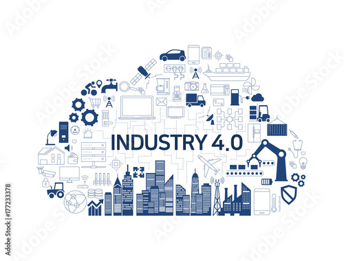 Industry 4.0, iot, cloud, icon