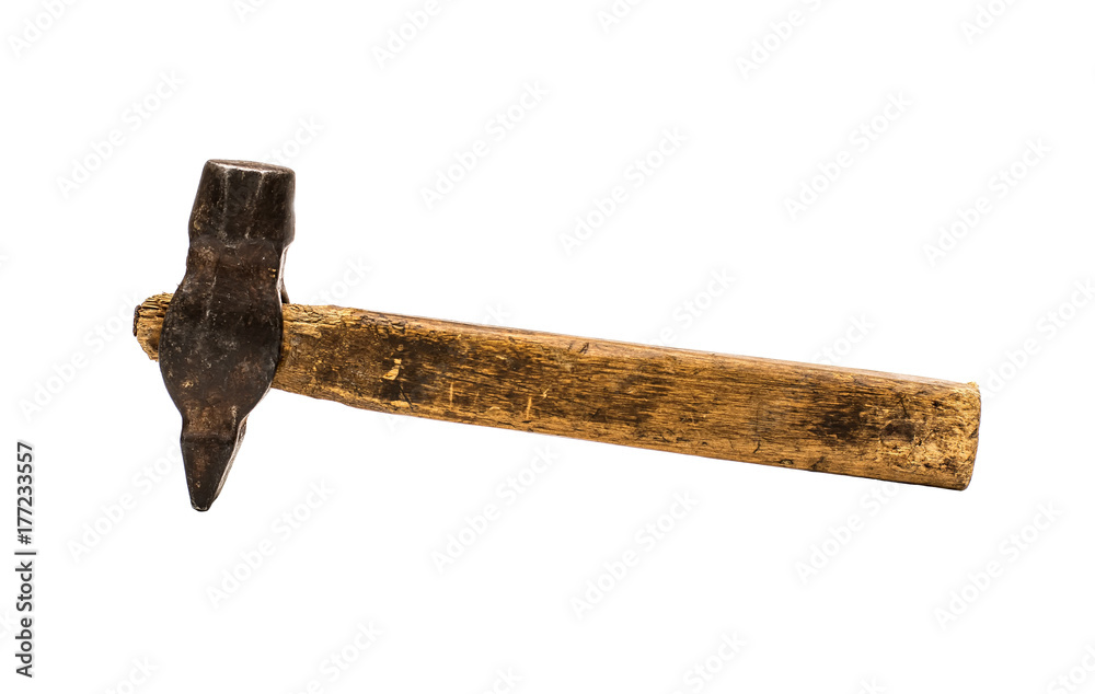 Ancient hammer isolated on white background Stock Photo | Adobe Stock