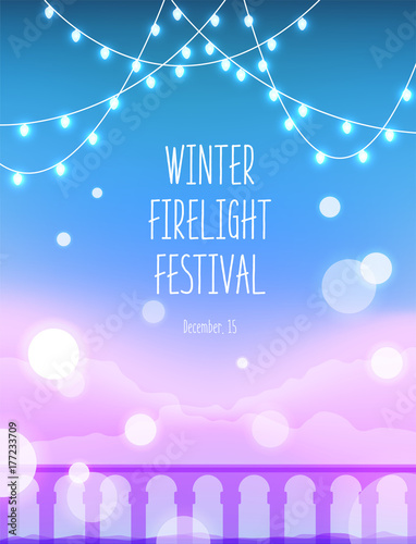 winter firelight Festival Illustration