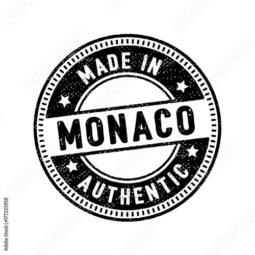 made in monaco authentic rubber stamp icon