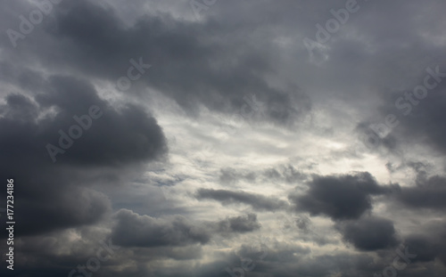 Fototapeta Naklejka Na Ścianę i Meble -  空と雲「空想・雲のモンスターたち」（静寂、物思いにふける、静かに移動するなどのイメージ）