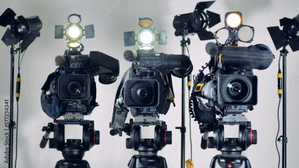 Several video cameras with lighting turned off and on. Several video cameras with lighting turned off and on.