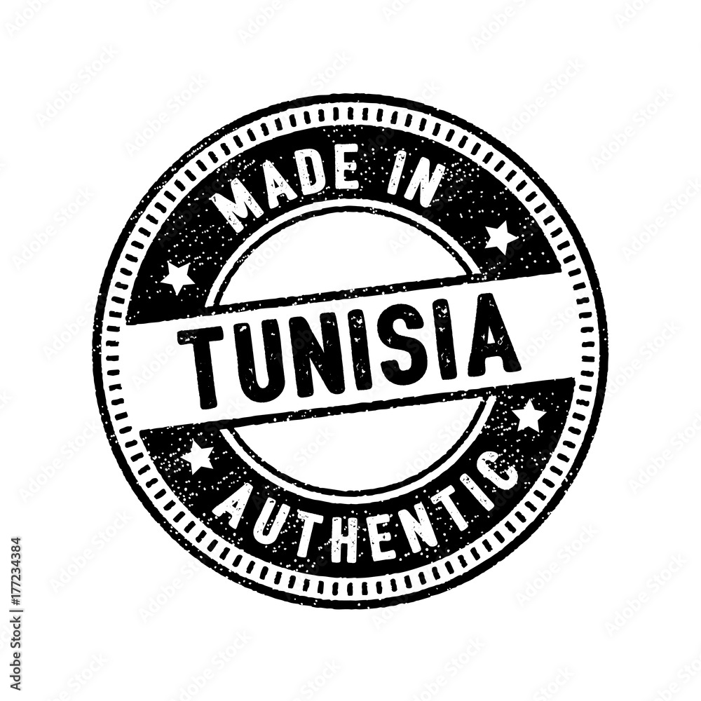 made in tunisia authentic rubber stamp icon