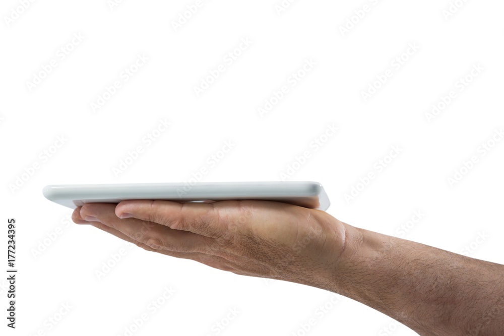 Man holding digital tablet Man holding digital tablet
