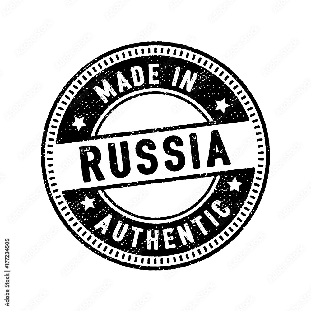 made in russia authentic rubber stamp icon