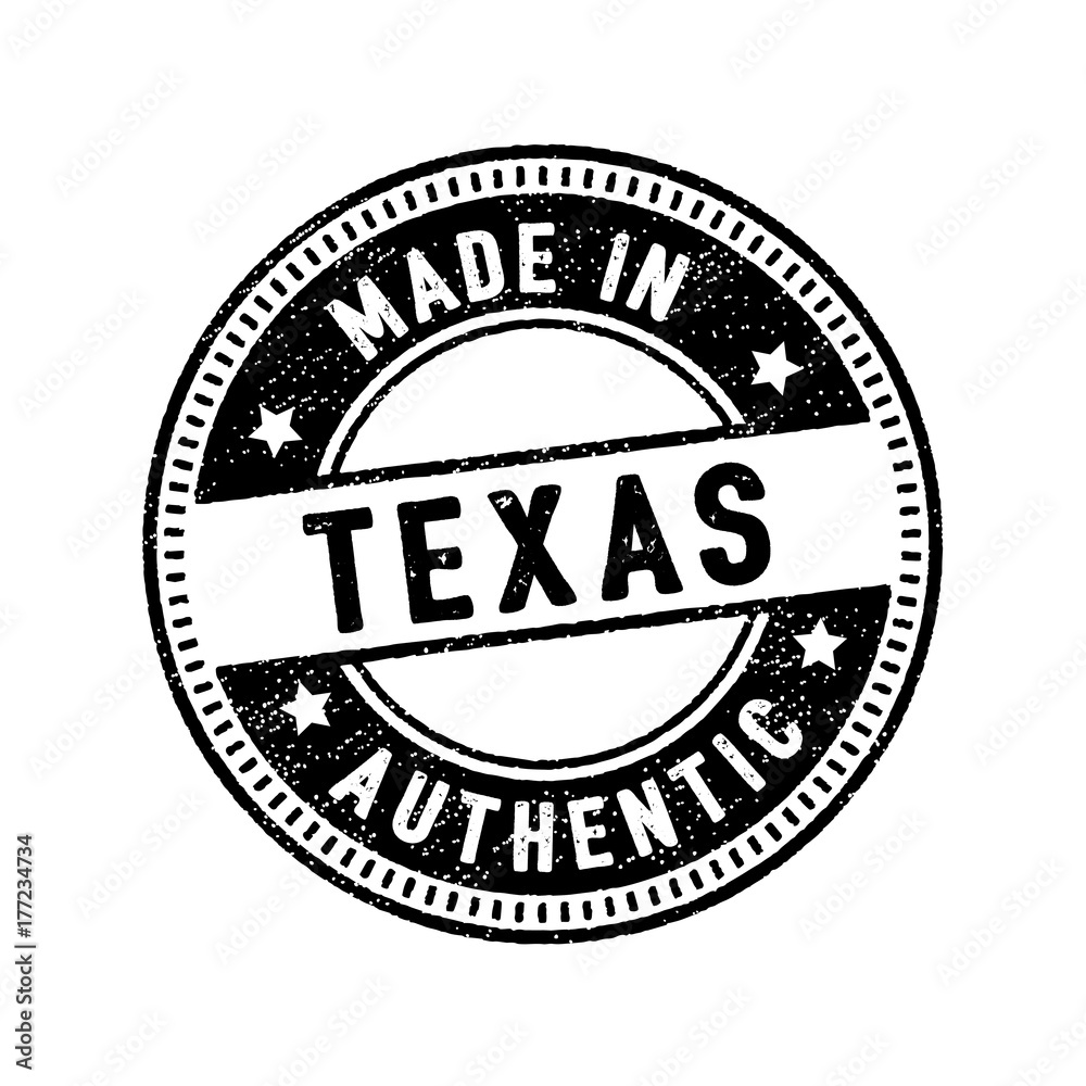 made in texas authentic rubber stamp icon