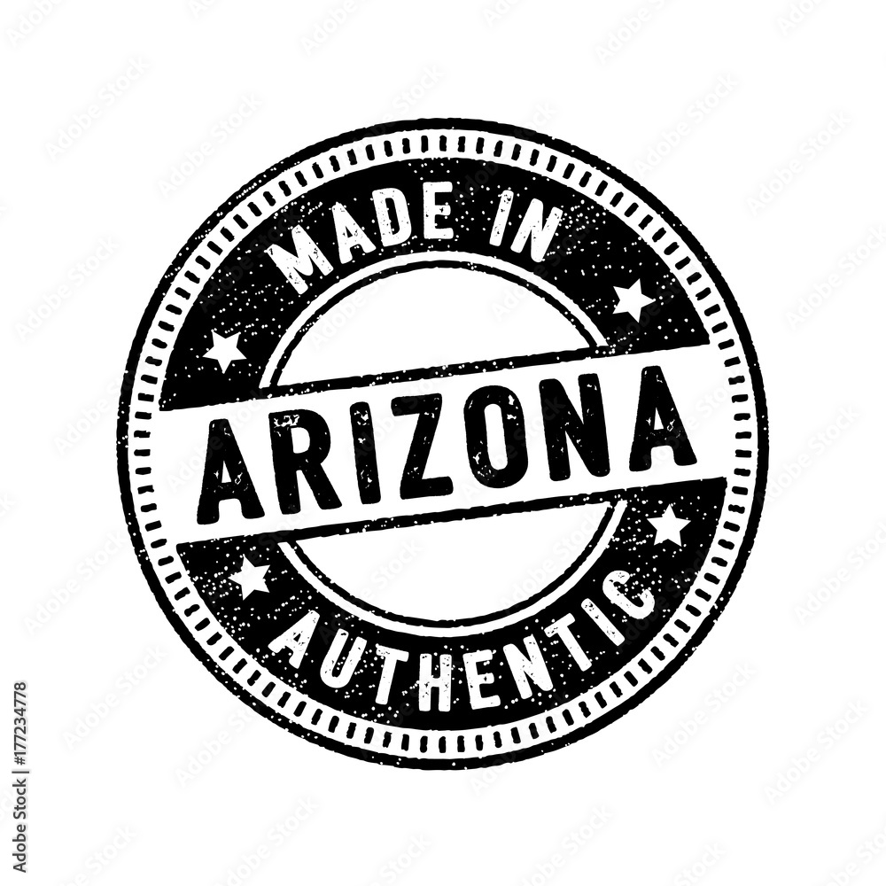 made in arizona authentic rubber stamp icon