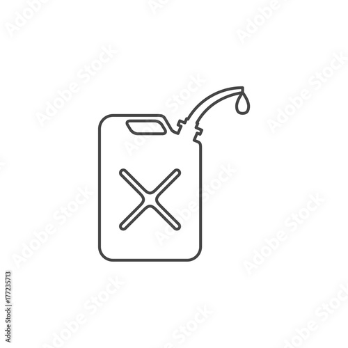 Line Jerrycan fuel icon