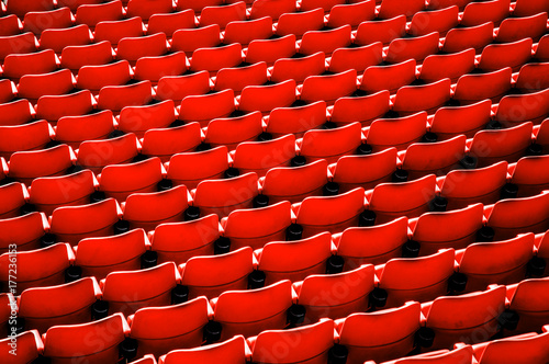 Wall Mural Red football stadium seat.