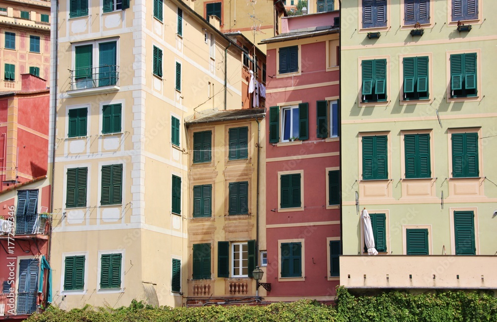 Colorful houses in Camogli, Liguria. Italy