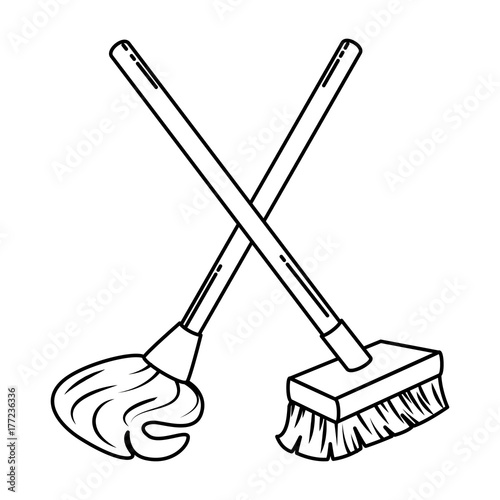 mop and brush icon