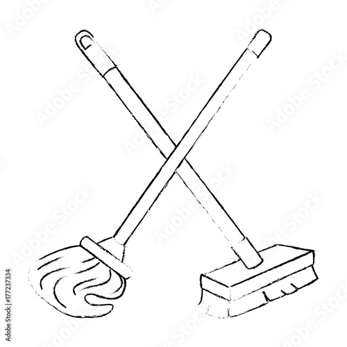 mop and brush icon