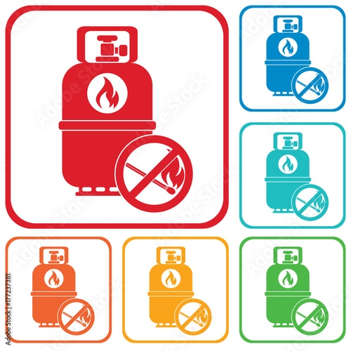 Camping gas bottle icon