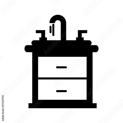 bathroom interior with sink vanity cabinet furniture drawers